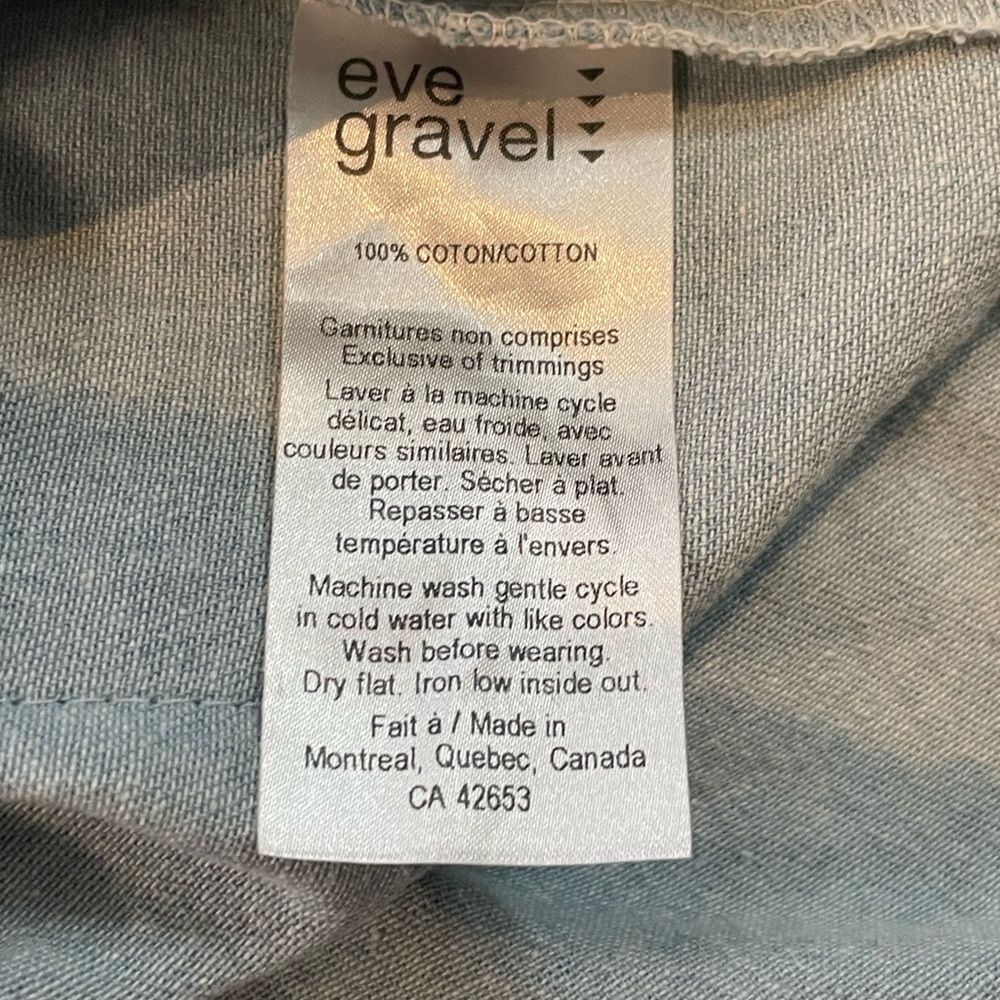 Eve Gravel Shotgun Wedding Denim Blue Shirt Dress Cotton Cutout Women's Small - Picture 8 of 8